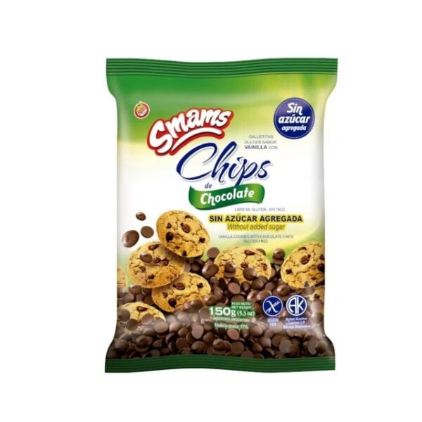 SMAMS CHOCOCHIPS CHOCOLATE SIN TACC SIN AZUCAR (VERDES)