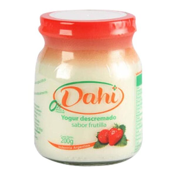DAHI YOGURT DESCREMADO FRUTILLA (VIDRIO)