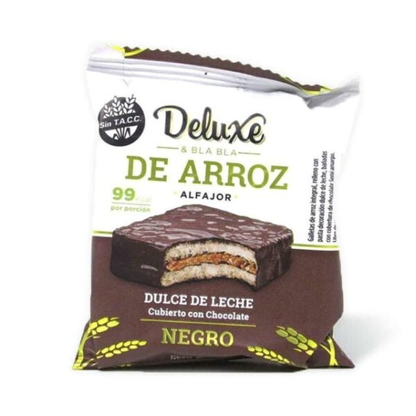 DELUXE ALFAJOR ARROZ BAÑADO SIN TACC CHOCOLATE