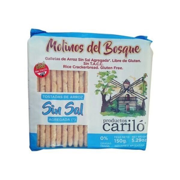 MOLINOS DEL BOSQUE TOSTADA ARROZ SIN SAL SIN TACC