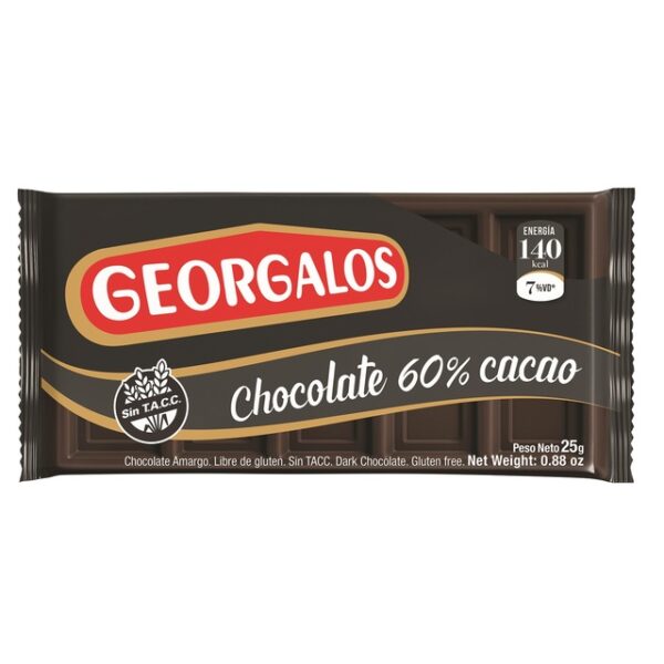 GEORGALOS CHOCOLATE COLMENITA 60% CACAO 25GR