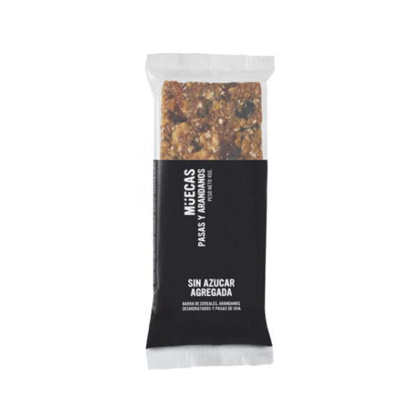 MUECAS BARRAS DE CEREALES PASAS Y ARANDANOS (SIN AZUCAR)