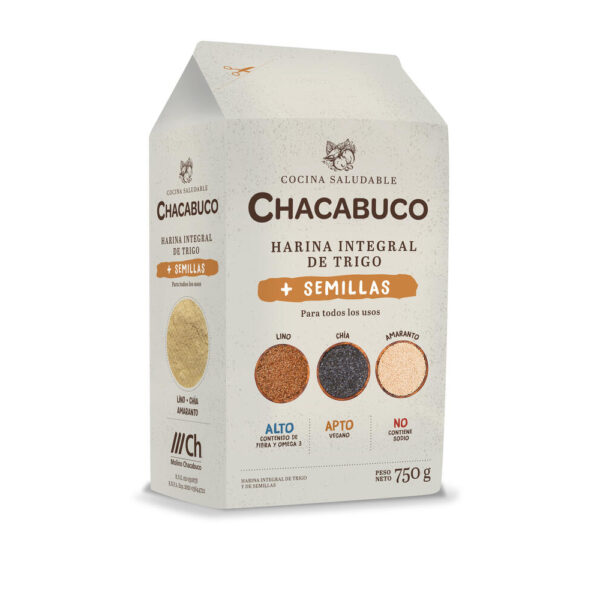 CHACABUCO HARINA INTEGRAL MAS SEMILLAS X 750GRS